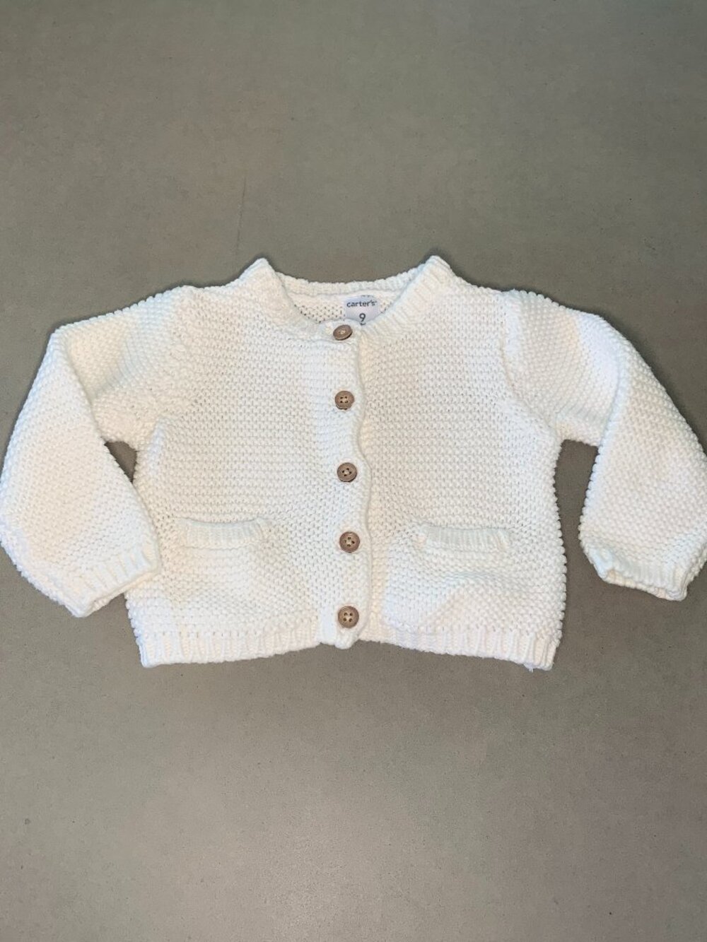 Carter’s Baby White Chunky Knit Button Cardigan 9 Months